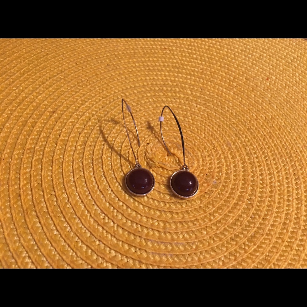 Burgundy earrings